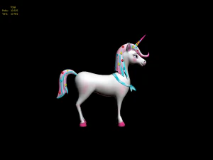 unicorn low poly to vr ar 3D Model