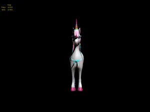 unicorn low poly to vr ar 3D Model