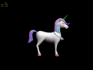 unicorn low poly to vr ar 3D Model