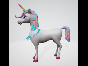 unicorn low poly to vr ar 3D Модель