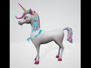 unicorn low poly to vr ar 3D Model