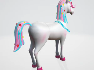 unicorn low poly to vr ar 3D Model