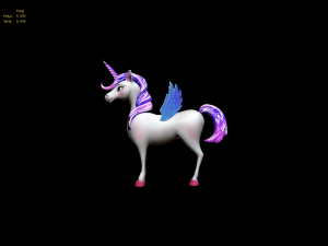 unicorn-pegasus low poly to vr ar 3D 모델