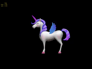 unicorn-pegasus low poly to vr ar 3D Model