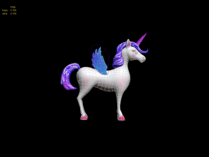 unicorn-pegasus low poly to vr ar 3D 모델