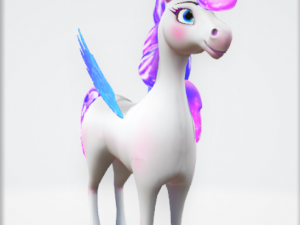 unicorn-pegasus low poly to vr ar 3D 모델