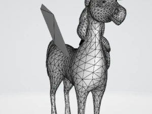 unicorn-pegasus low poly to vr ar 3D Model
