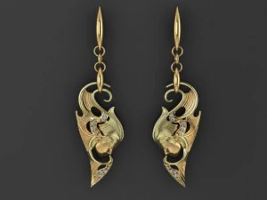 マゲリットのイヤリング 3Dプリントモデル