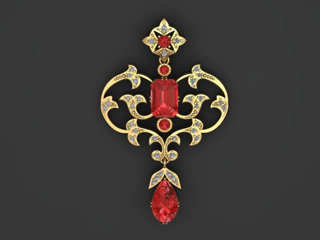 кулон груша 3D Принт Модель .c4d .max .obj .3ds .fbx .stl .blend 