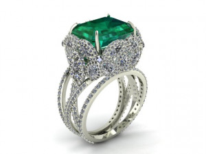 emerald ring butterfly 3d print model Modèles 3D en vedette