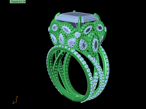 emerald ring butterfly 3d print model Modello di stampa 3D