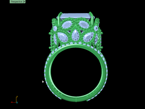 emerald ring butterfly 3d print model Modello di stampa 3D