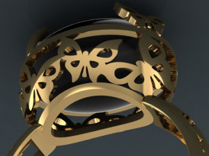 butterfly ring 3D 프린트 모델