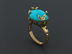butterfly ring 3Dプリントモデル