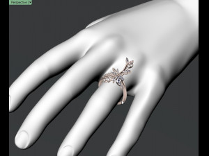 butterfly ring01 3D Baskı Modeli
