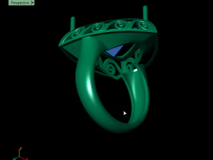 garnet trillion ring 3D Print Model