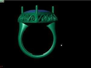garnet trillion ring 3D Print Model