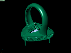 garnet trillion ring 3D-printmodel