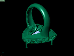 garnet trillion ring 3D Print Model