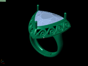 garnet trillion ring 3D Print Model