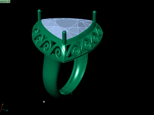 garnet trillion ring 3D Print Model