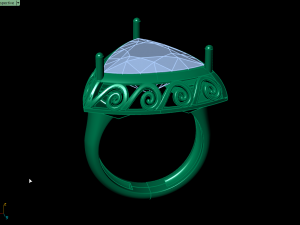 garnet trillion ring 3D-printmodel