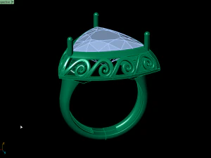 garnet trillion ring 3D Print Model