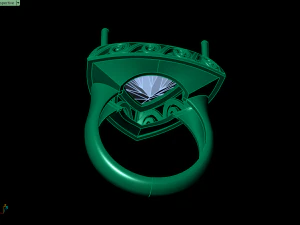 garnet trillion ring 3D Print Model