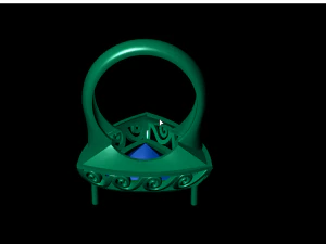 garnet trillion ring 3D Print Model