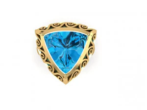 garnet trillion ring 3D Print Model