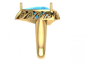 garnet trillion ring 3D Print Model