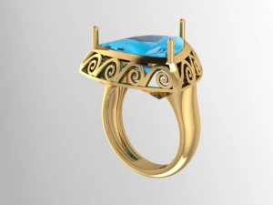 garnet trillion ring 3D Print Model