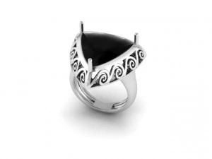 garnet trillion ring 3D Print Model