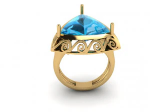 garnet trillion ring 3D Print Model