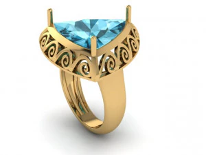 garnet trillion ring 3D Print Model