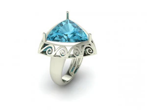 garnet trillion ring 3D Print Model