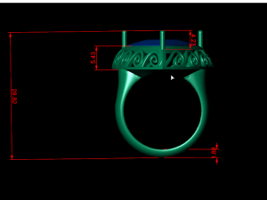 garnet trillion ring 3D-printmodel
