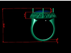 garnet trillion ring 3D Print Model