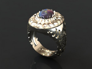 traditional mirror men ring 3D-printmodel