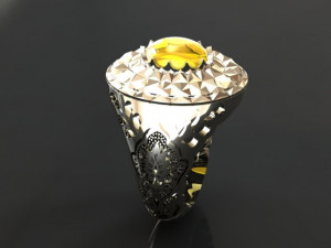 traditional mirror men ring 3D-printmodel