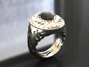 traditional mirror men ring 3D-printmodel