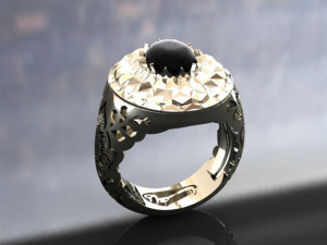 traditional mirror men ring 3D-printmodel
