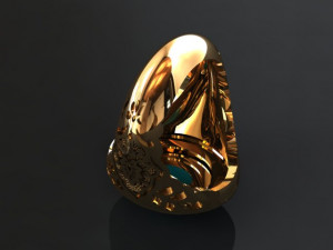 traditional mirror men ring 3D-printmodel