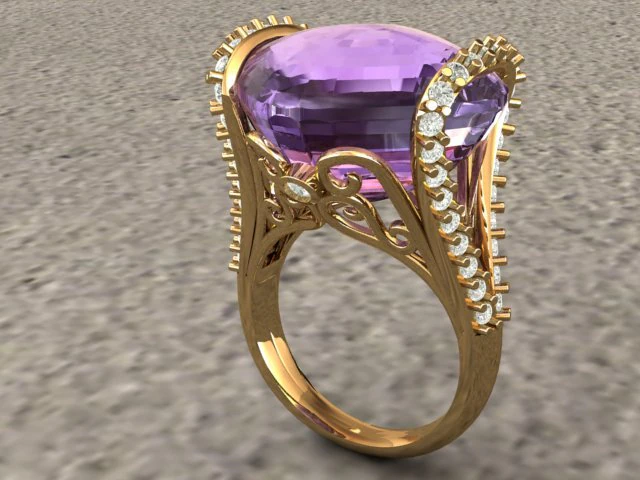 ring 50 3D Print Model .c4d .max .obj .3ds .fbx .stl .blend 