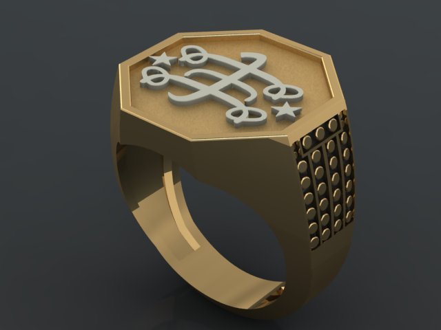 Indian Style Madrasi Oval Cluster Ring 3D Model - 3D Jewelry