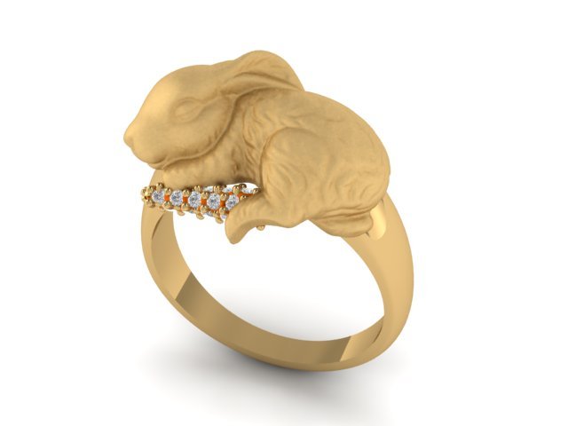 rabbit ring 3D Print Model .c4d .max .obj .3ds .fbx .stl .blend 