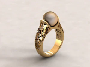 pearl ring 02 3D Print Model