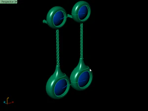 cluster earrings02 3D Print Model
