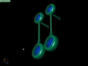 cluster earrings02 3D Print Model