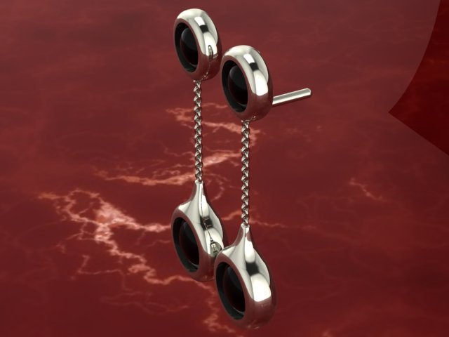 cluster earrings02 Model Cetak 3D .c4d .max .obj .3ds .fbx .stl .blend 